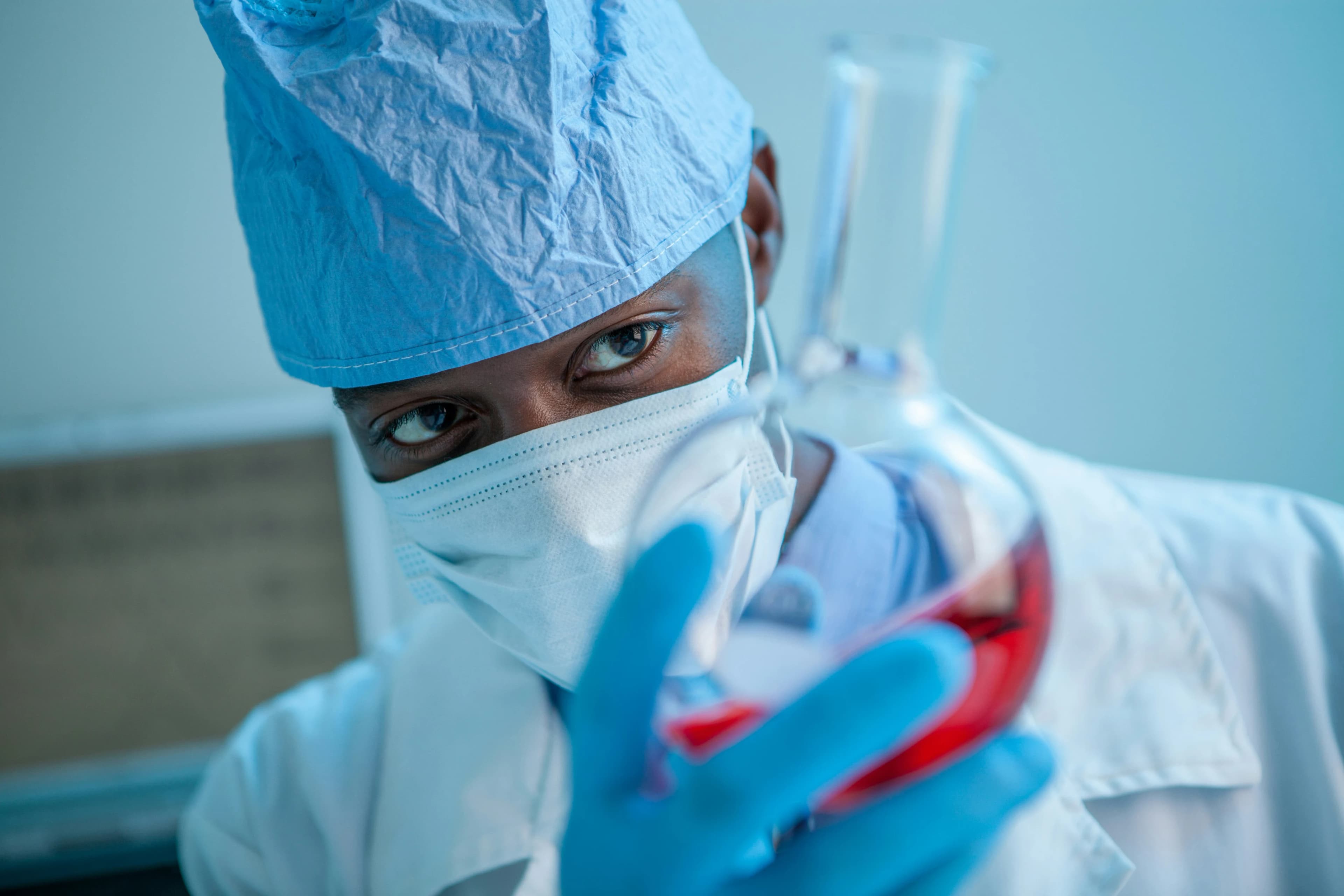 Scientist working in lab